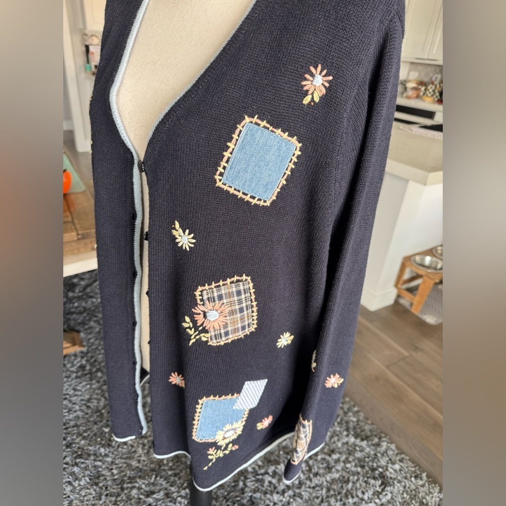 C.J. Banks Hand Embroidered Patchwork Cardigan Sweater 3X NWT - Picture 3 of 10